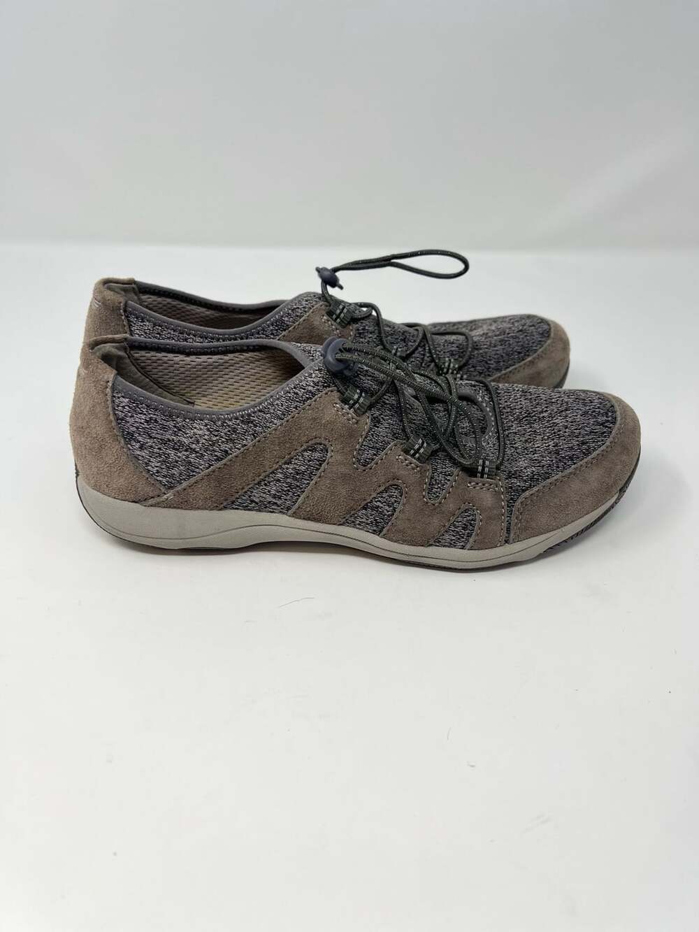 Dansko Holland Charcoal Gray Suede Bungee Lace Comfort Sneakers Shoes Women's Si